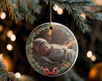 Personalized Baby's First Christmas Ornament | Ceramic Decoration
