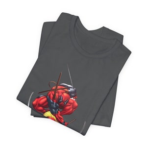 Deadpool Multiverse T-Shirt: Funny Comic Unisex Crewneck Asphalt