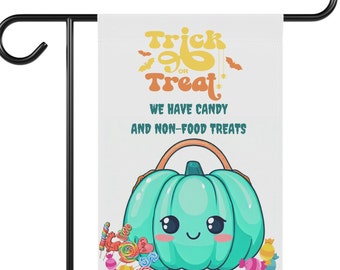 Teal Pumpkin Halloween Yard Flag, Allergy Friendly Decor