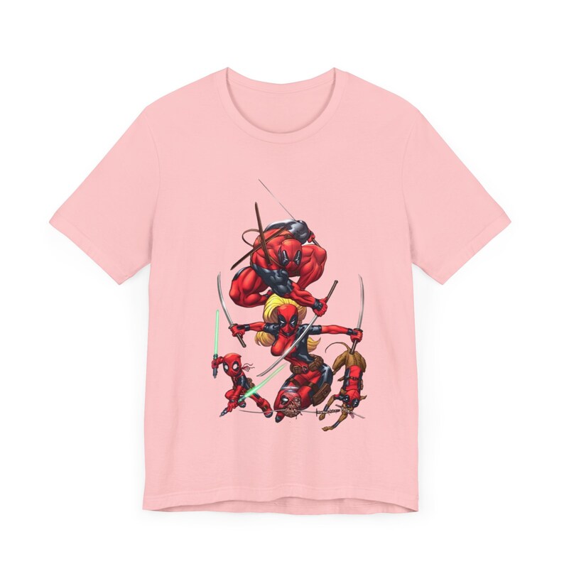 Deadpool Multiverse T-Shirt: Funny Comic Unisex Crewneck Pink