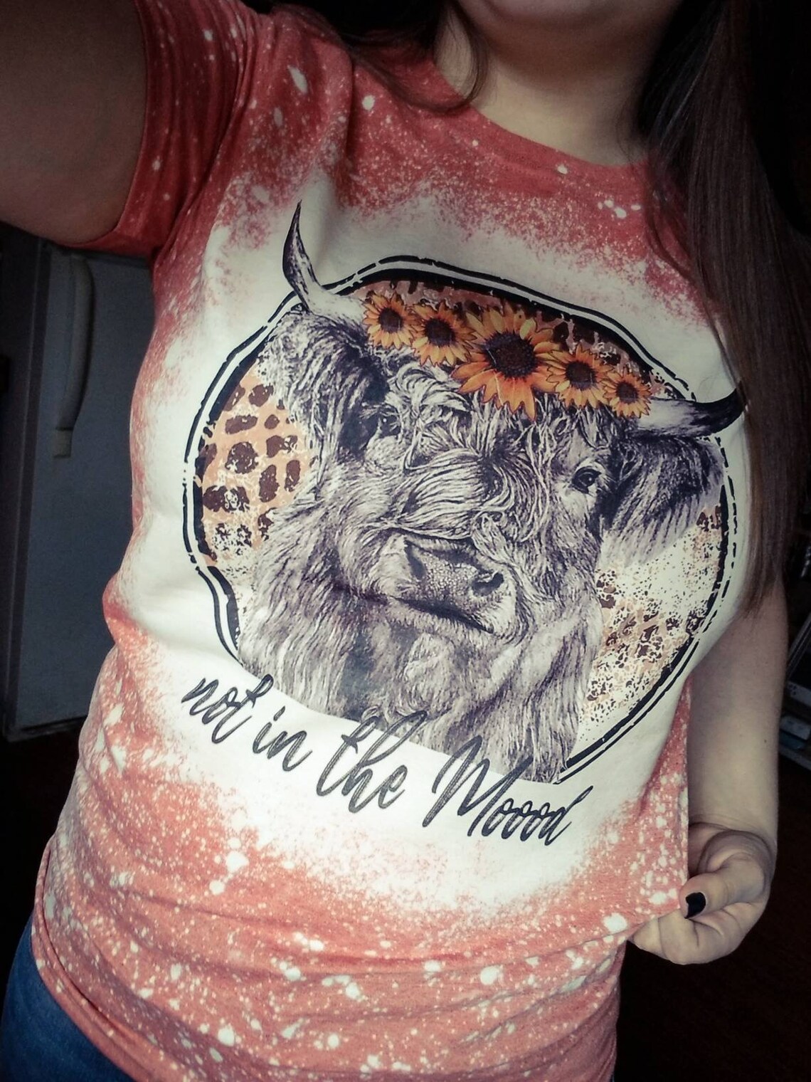 cow print bleached shirt