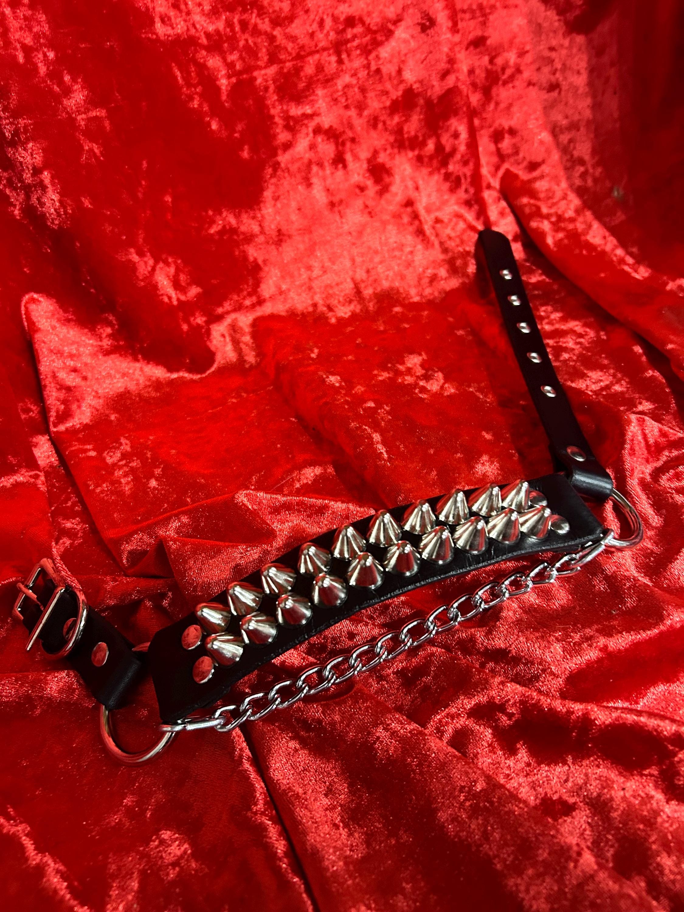 Punk Gothic Stiefelriemen Concho-Leder-Stiefelriemen Paar Mit Kette - Handarbeit Aus Den USA, Punk, Gothic, Biker-Style Biker Bootstraps Punk Accessoire