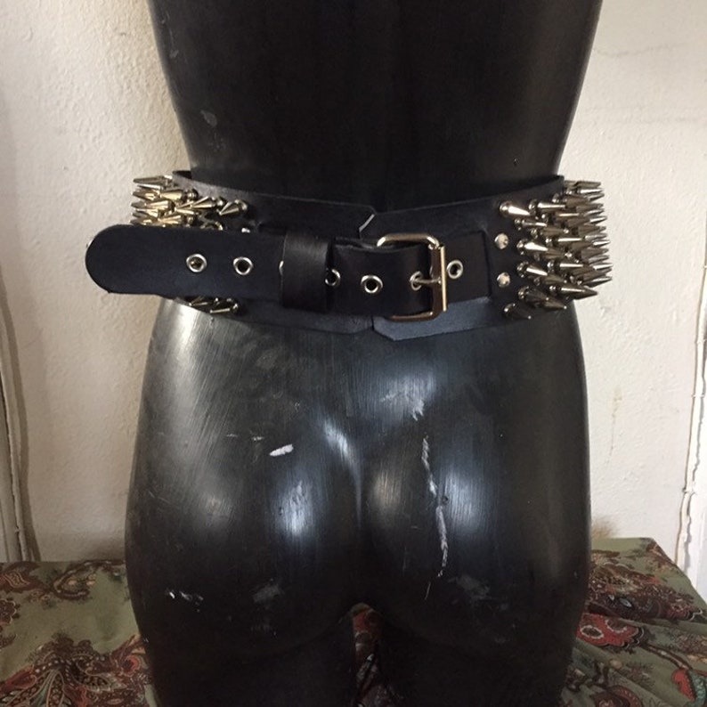 High Waisted Spiked Belt Etsy