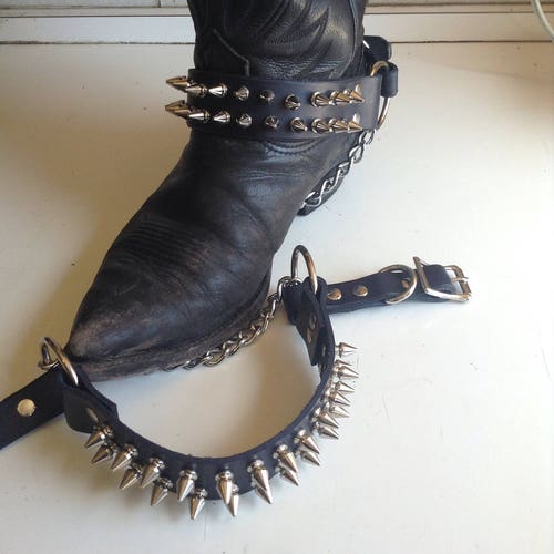 Pair of Spiked Punk Bootstraps - Etsy