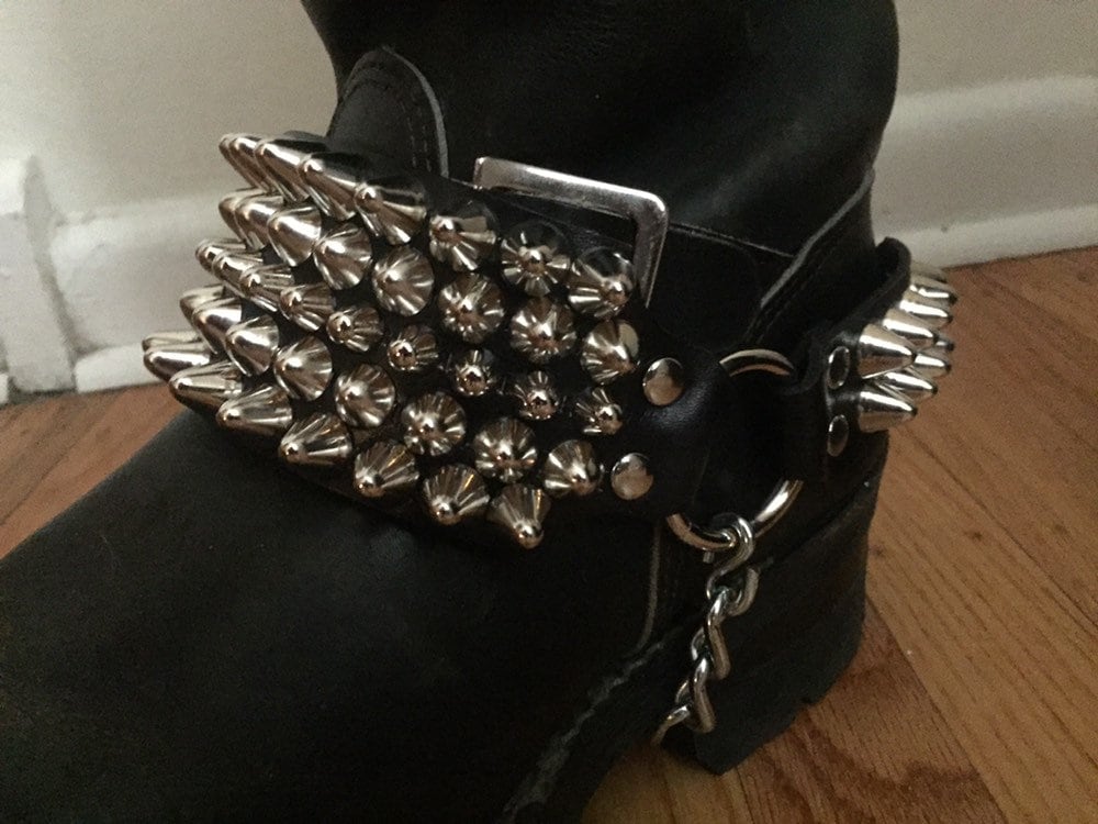 Demon Bootstrap | SEXMAN LEATHER Cone Stud Leather Bootstrap - Etsy