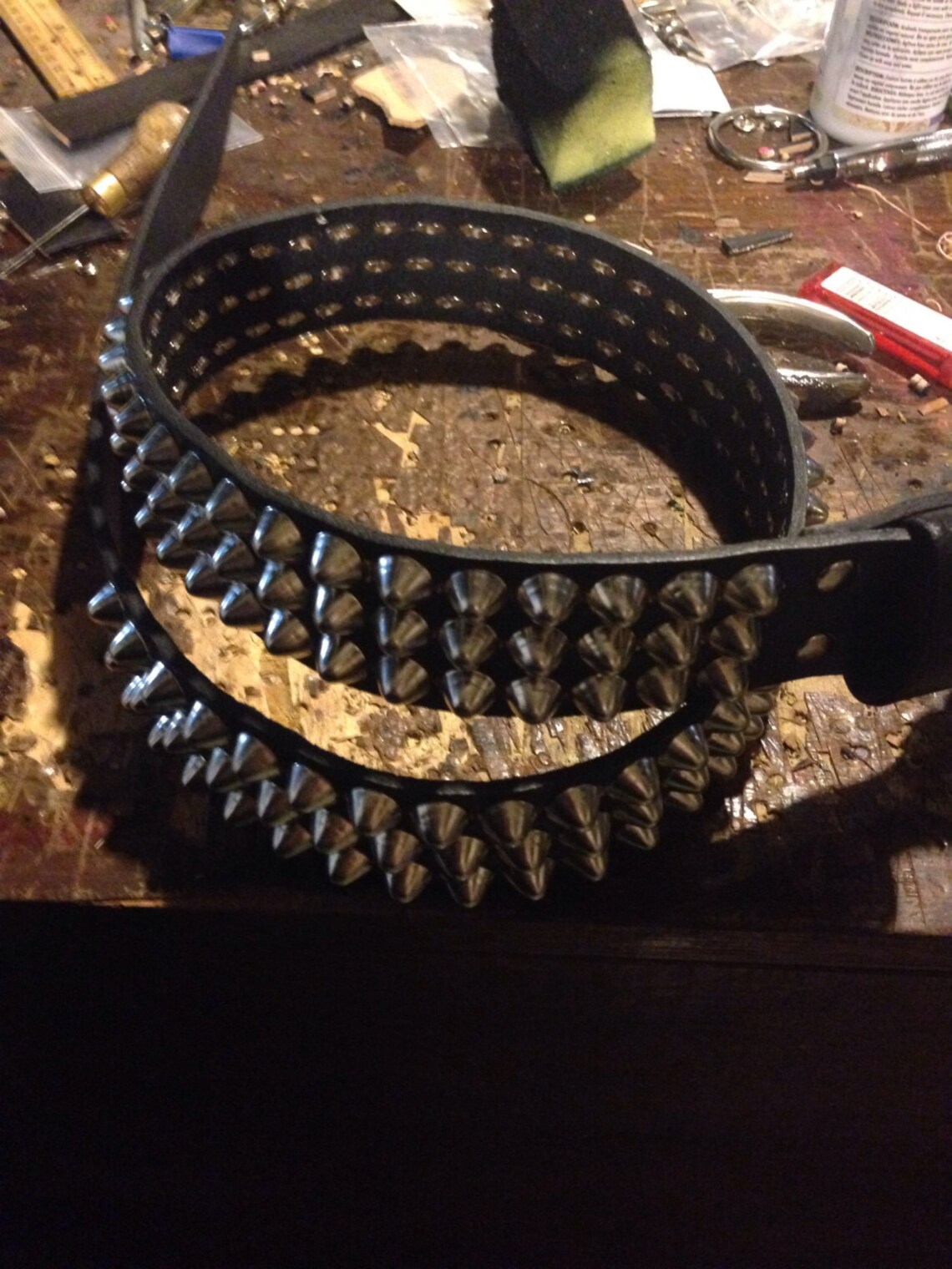 Three Row British Cone Studded Belt Etsy