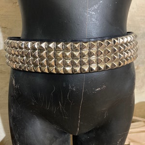 Four-Row Pyramid Studded Leather Belt | SEXMAN LEATHER