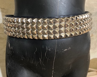 Four-Row Pyramid Studded Leather Belt | SEXMAN LEATHER