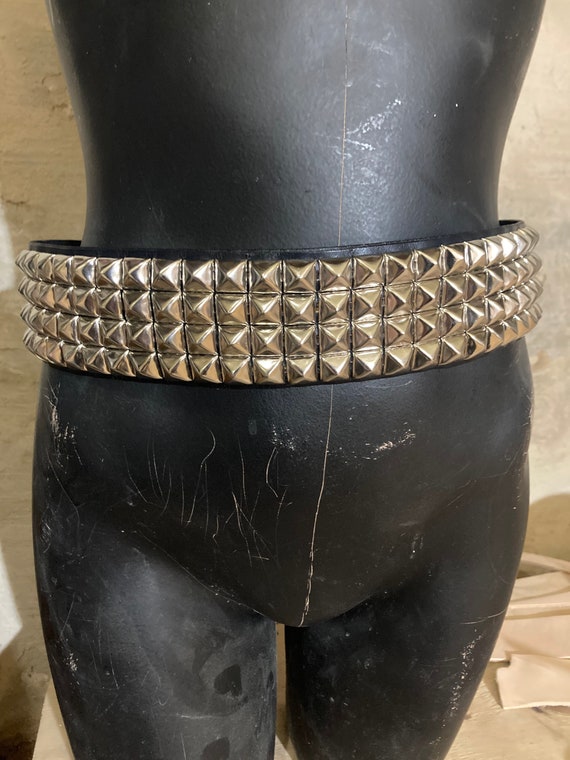 Four-row Pyramid Studded Leather Belt | SEXMAN LEATHER - Etsy