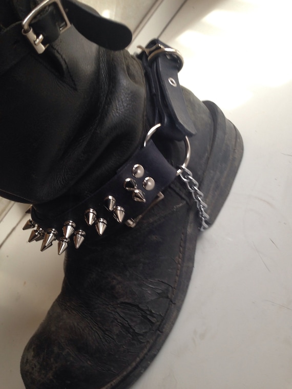 spiked biker boots