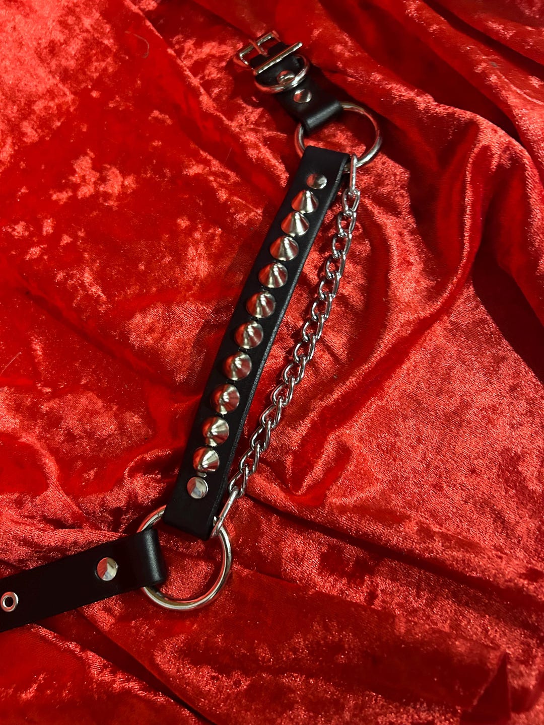 One-row Cone Studded Leather Bootstrap | SEXMAN LEATHER - Etsy