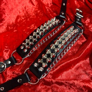Tall Cone Two Row Studded Leather Bootstraps (pair) | SEXMAN LEATHER