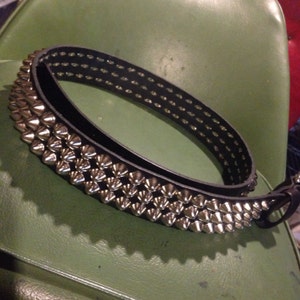 Three row british cone studded belt