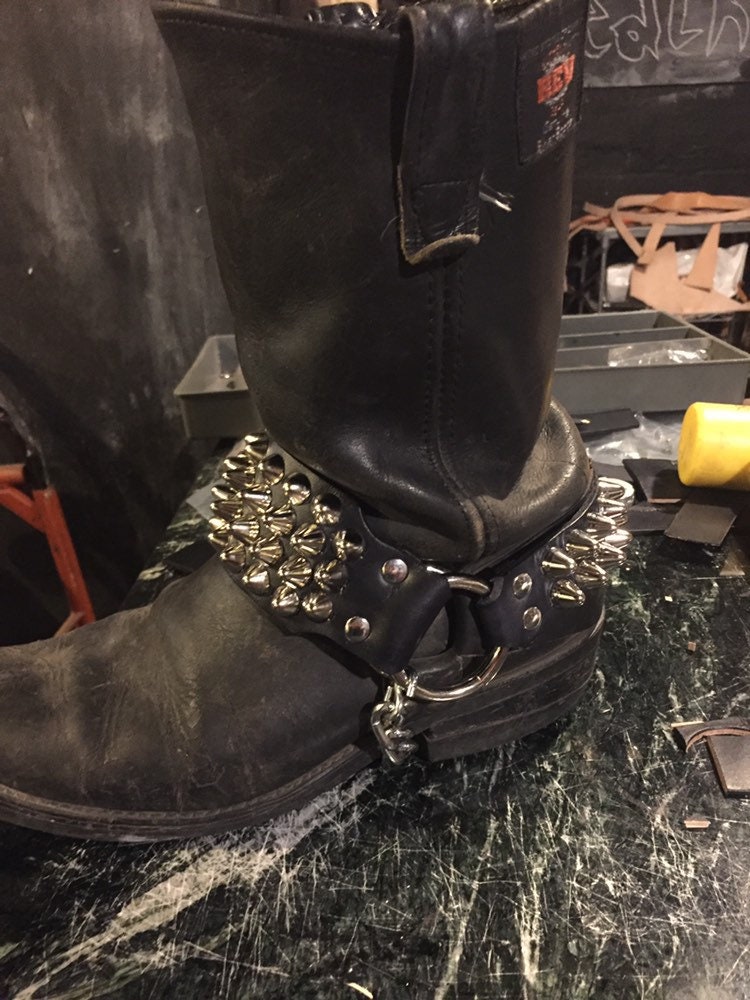 studded bootstraps