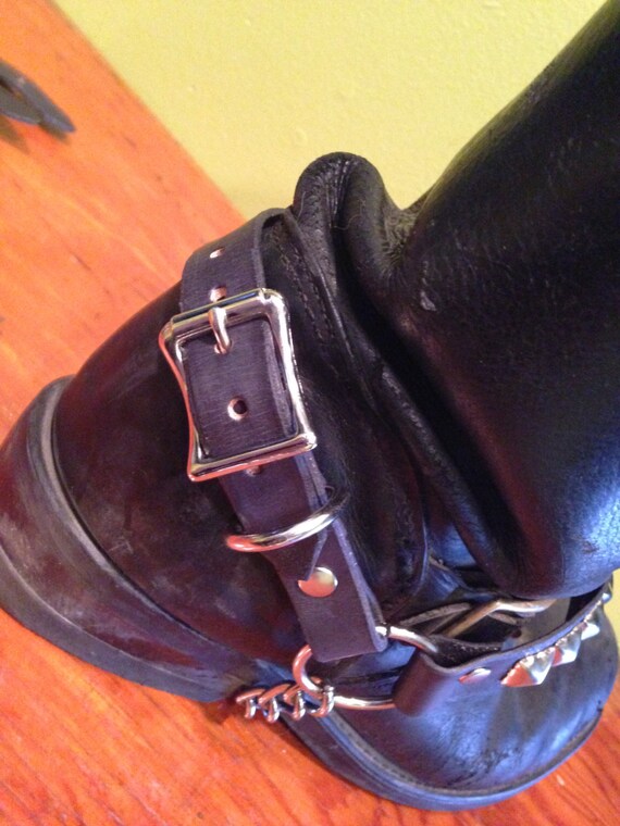 ワンローピラミッドスタッズレザーブーツストラップ | SEXMAN LEATHER