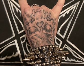 Impaler Cuff | SEXMAN LEATHER spiked & dome studded leather cuff