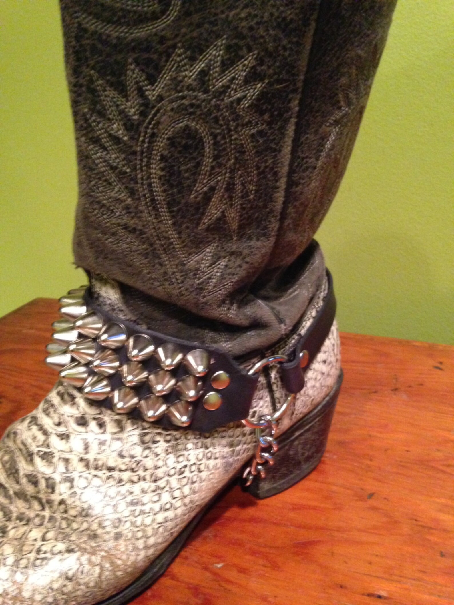 Three Row Tall Cone Studded Bootstrap - Etsy