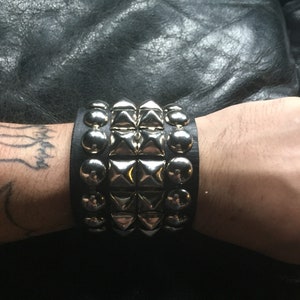 Studded metal punk biker cuff