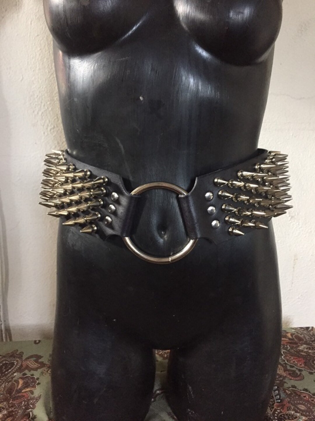 High Waisted Spiked Belt Etsy