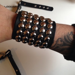 Five-Row Dome Studded Leather Bracelet | SEXMAN LEATHER