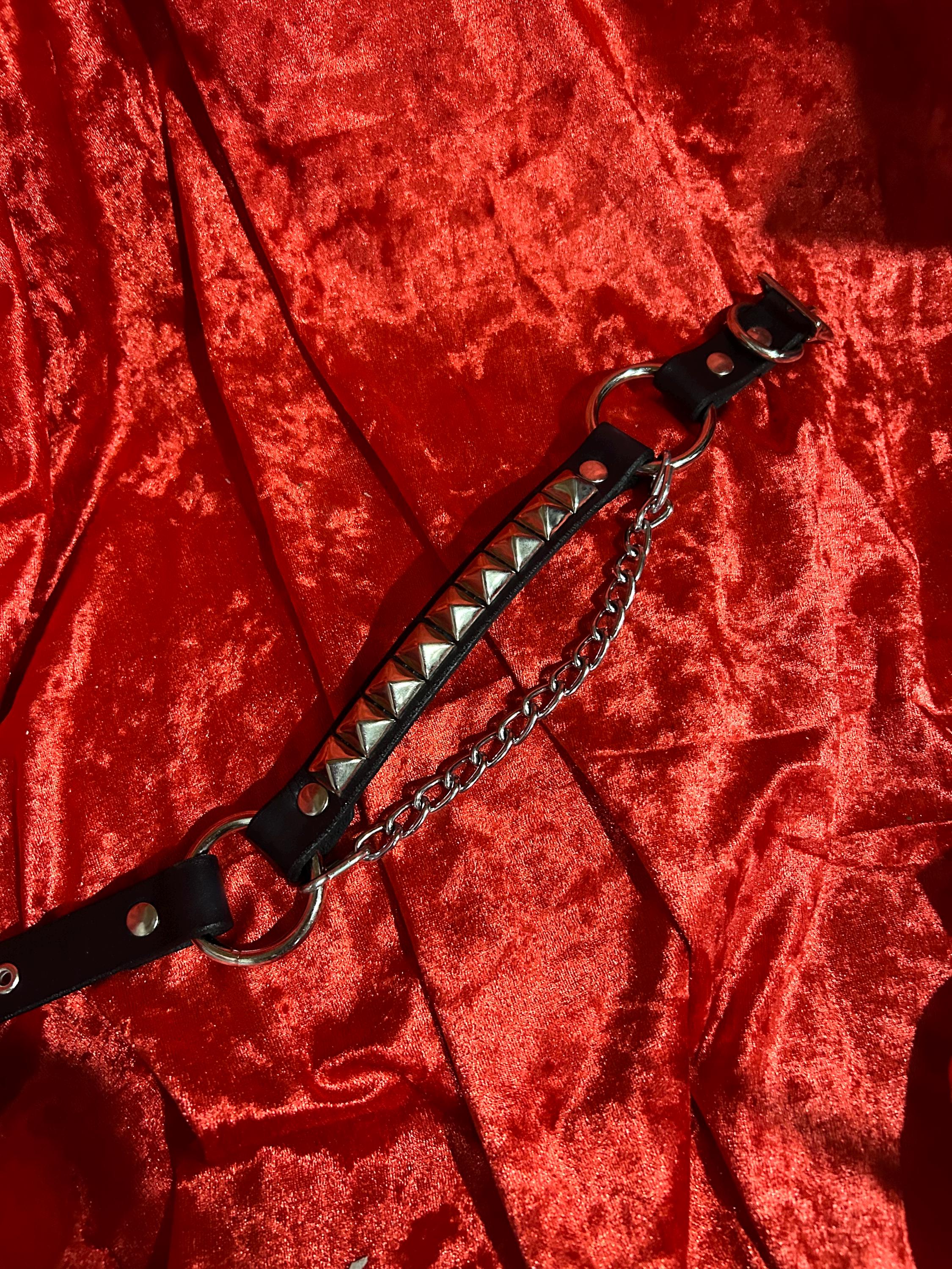 One-row Pyramid Studded Leather Bootstrap | SEXMAN LEATHER - Etsy
