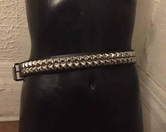 Two row pyramid studded belt