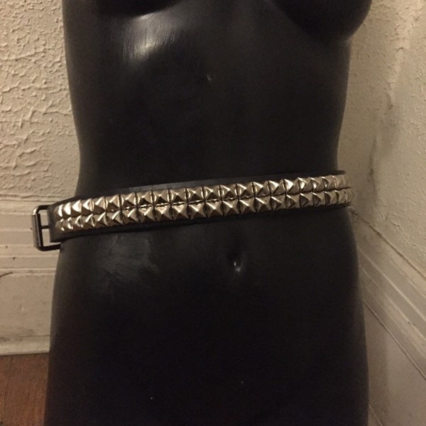 Two row pyramid studded belt