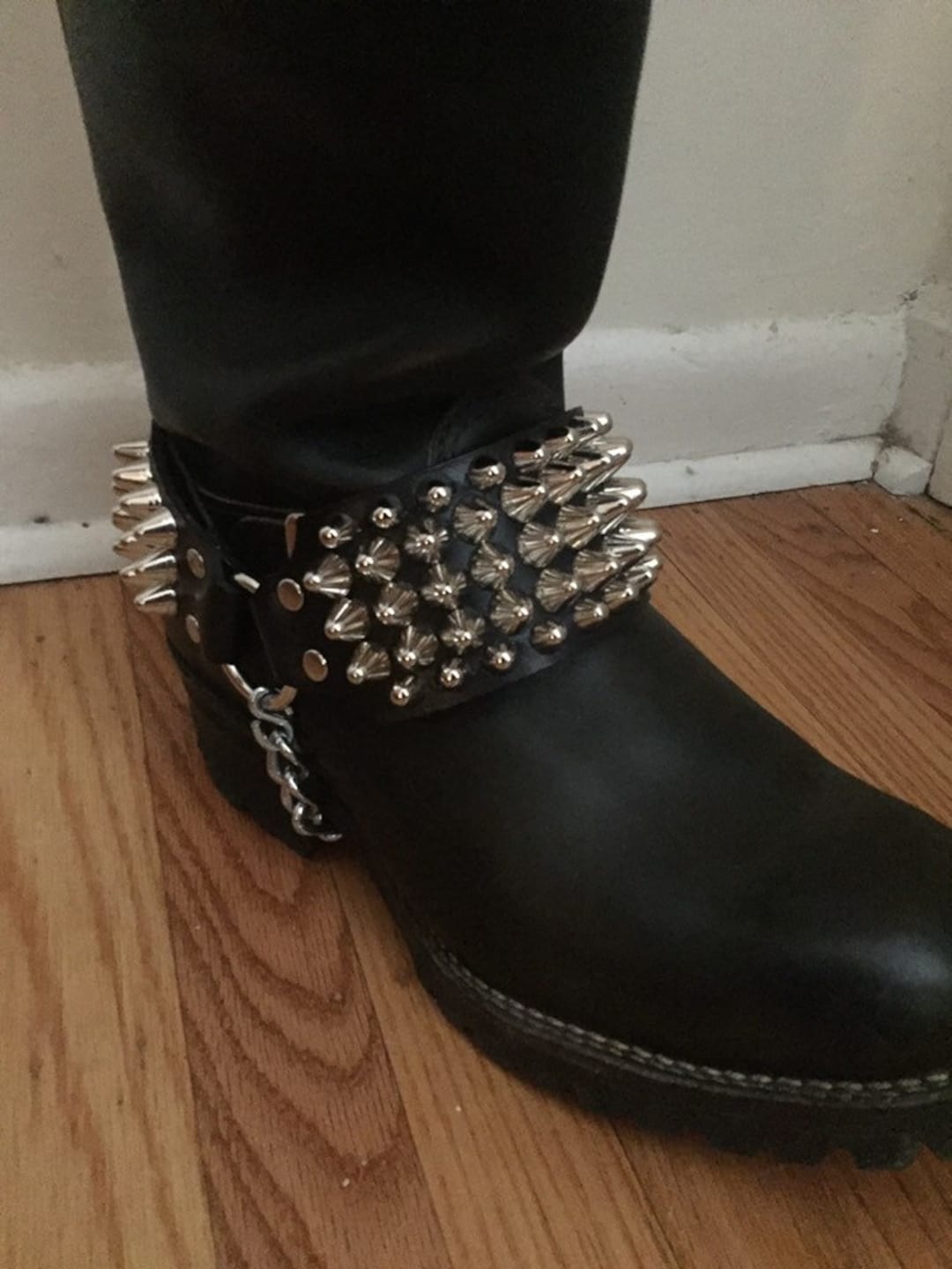 Destroyer Bootstrap | SEXMAN LEATHER Five-row Cone Stud Leather ...