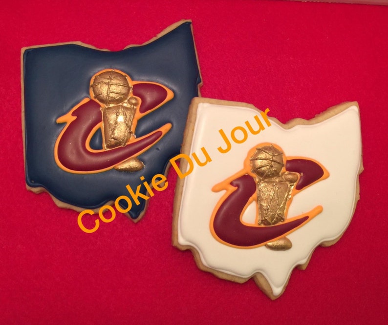 Custom Sugar Cookies Cleveland Cavaliers Championship Goumet Cookies FREE SHIPPING!