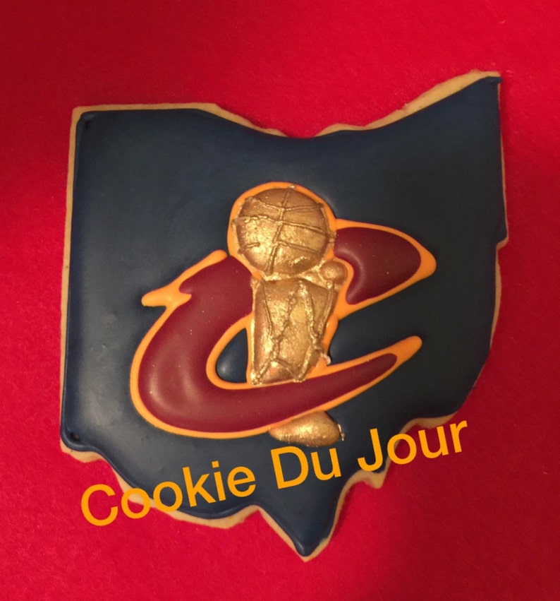 Custom Sugar Cookies Cleveland Cavaliers Championship Goumet Cookies FREE SHIPPING!