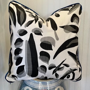 Modern Marks Pillow Cover with Schumacher Velvet Back and Cording
