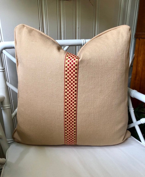 Linen Decorative Feather Down Designer Accent Pillow Cover Etsy