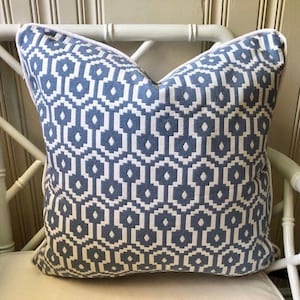 Geometric Blue Periwinkle Decorative Accent Throw Pillow Cover