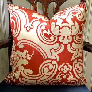 Scalamandre Brentwood Coral Designer Throw Pillow Cover