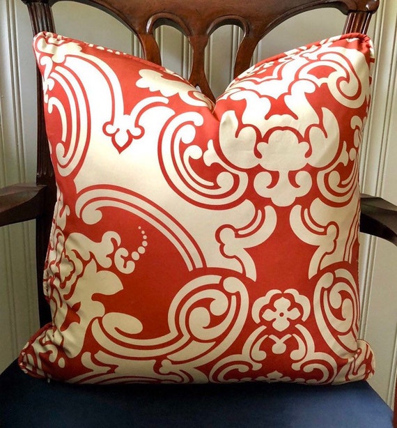 Scalamandre Brentwood Coral Designer Throw Pillow Cover