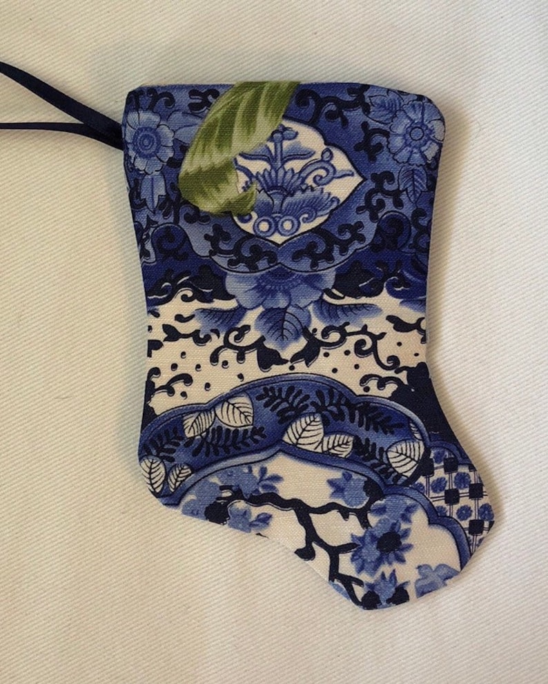 Chinoiserie Tiny Christmas Stocking Ornament