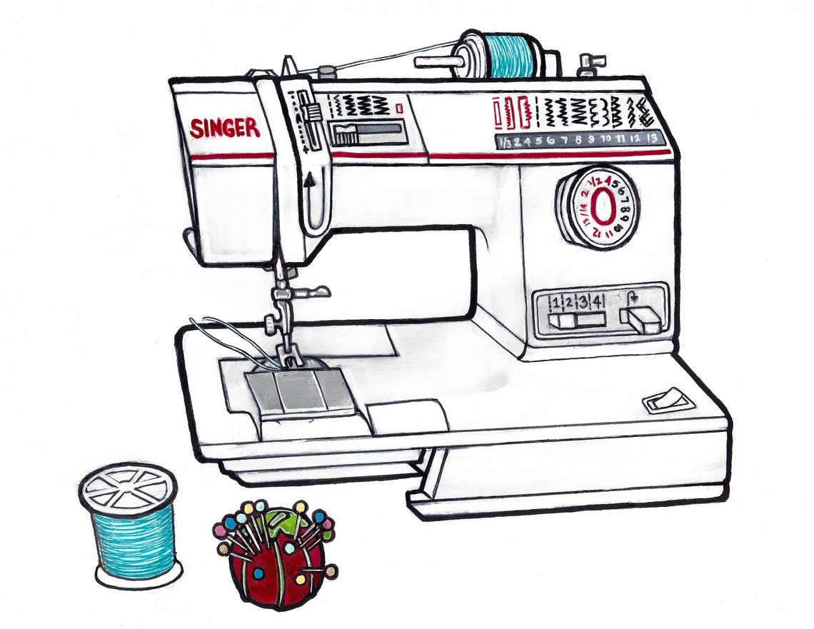 Sketchbook Singer Sewing Machine Giclee Print 8.5 X - Etsy
