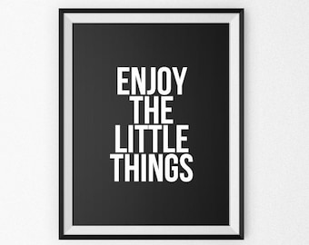 Motivationsposter - Motivationsposter - Motivationsleinwand - Giclee Print - Wandkunst - Spruchposter - Enjoy The Little Things