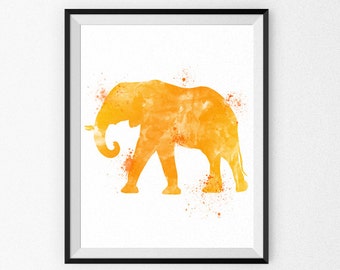 Nursery Art Print - Elephant Nursery Watercolor Painting - Child's Room - Children's Art - Nursery Canvas - Nursery Painting - New Baby Gift