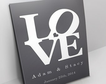 Personalized Love Canvas - All Sizes - Custom Canvas - Gallery Wrapped Canvas Wall Art - Customized For You