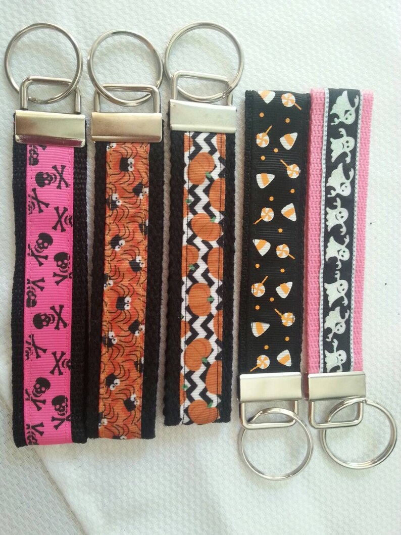 Key Fob Wristlet Wristband Keychain Halloween Spooky Oct 31st Etsy