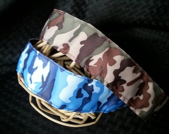 Non Slip Headbands Camouflage Military Army Patriotic Green or Blue 1.5" wide