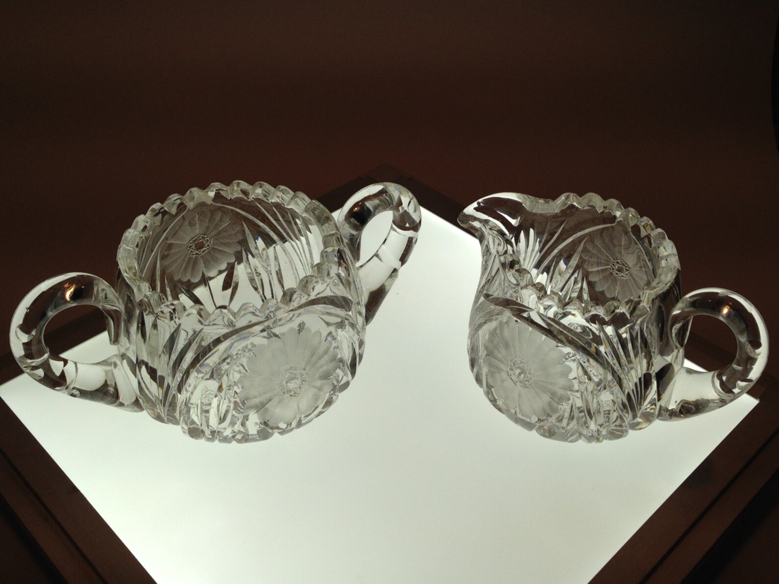 Vintage Cut Crystal Sugar And Creamer Set Circa 1950's Etsy