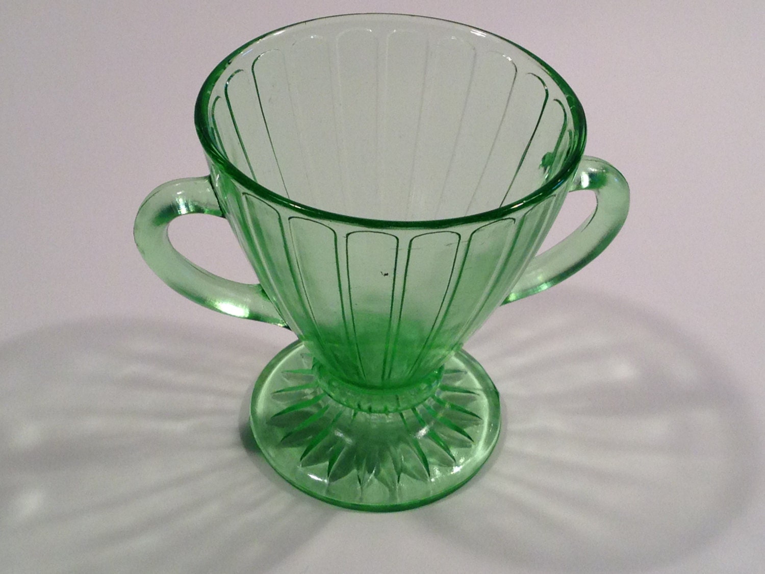 Vintage Uranium Glass Sugar and Creamer Set From the Etsy
