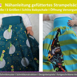 Strampelsäcken Nähanleitung, Pucksack, mit Schlitz für Babyschale Bild 2