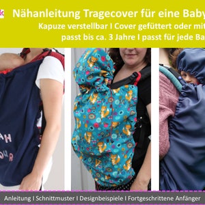 Tragecover, Kapuze verstellbar, Nähanleitung, Regenschutz Babytrage Bild 4