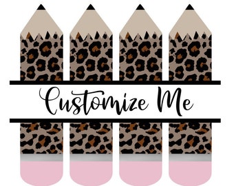 Ołówek nauczycielski z motywem lamparta, sublimacja lub wzór do druku