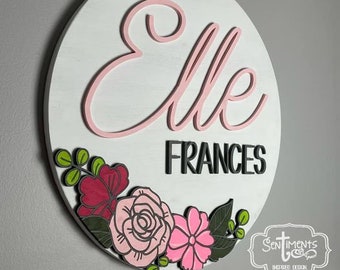 18" Kwiatowy okrąg okrągły plik cyfrowy TYLKO - laser, Glowforge, wektor, drewno, wieszak na drzwi, znak, dziecko, znak na drzwi, 3D Flower SVG