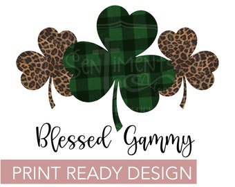 Błogosławiony Gammy Dzień Świętego Patryka Sublimacja Projekt Christian Koniczyna Pantera Gepard Zielona Krata