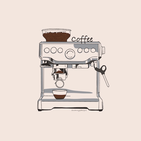 Coffee Espresso Machine Instant Digital Download, Printable Coffee
